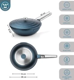 Westinghouse Performance Series - Wokpan Inductie - 28cm Luxe Wok Met Deksel - Blauw - Geschikt Voor Alle Warmtebronnen 13 Westinghouse Performance Series - Wokpan Inductie - 28cm Luxe Wok Met Deksel - Blauw - Geschikt Voor Alle Warmtebronnen -Pot Bevordering 1120x1200