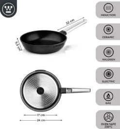 Westinghouse Pannenset - Performance Series Koekenpan 24cm + Koekenpan 28cm - Zwart - Koekenpannenset - Geschikt Voor Alle Warmtebronnen Inclusief Inductie -Pot Bevordering 1120x1200 3