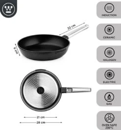 Westinghouse Performance Series - Koekenpan Inductie 28cm - Zwart - Geschikt Voor Alle Warmtebronnen Inclusief Inductie En Ovenbestendig -Pot Bevordering 1120x1200 8