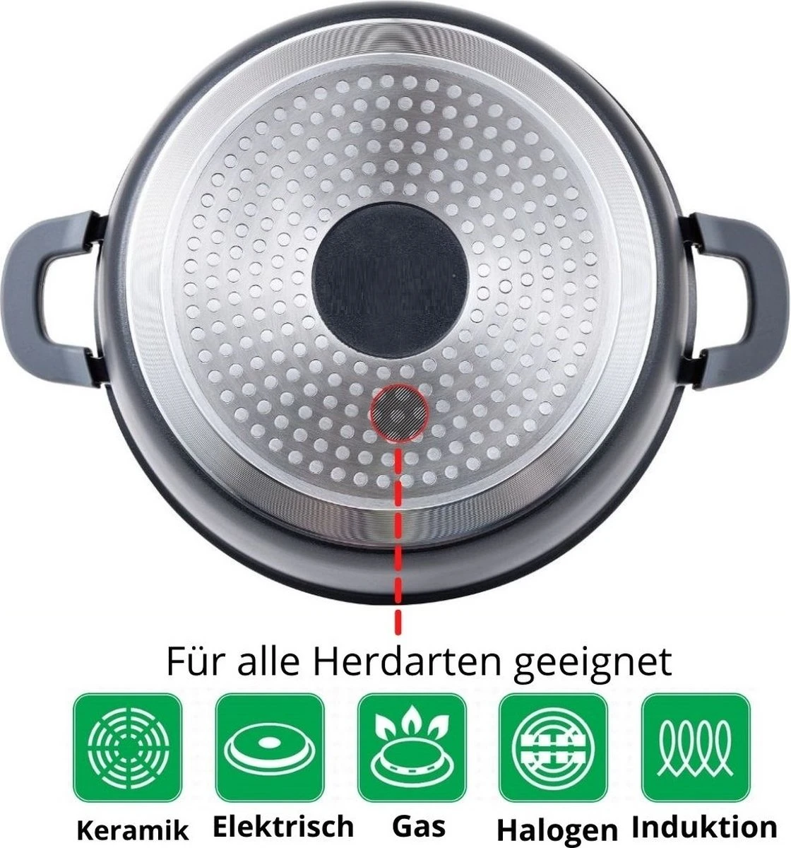 Cheffinger 28cm Kookpot / Braadpan - CF-DC28 6 Cheffinger 28cm Kookpot / Braadpan - CF-DC28 - Afbeelding 4