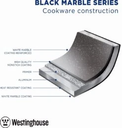 Westinghouse Grillpan - Ø 28 Cm - Zwart Marmer - Geschikt Voor Alle Warmtebronnen Inclusief Inductie - Steakpan Met Antiaanbaklaag- Aluminium -Pot Bevordering 1138x1200 5