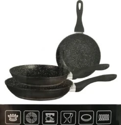Merkloos Inductie Koekenpannenset - 3 Delig - Keramisch -Pot Bevordering 1162x1200