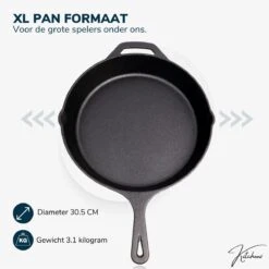 Gietijzeren Pan - Skillet - Koekenpan - BBQ - Koekenpan Inductie - ø32cm - 3.1 KG - Geschikt Voor Alle Warmtebronnen - Inclusief Gratis E-Book 15 Gietijzeren Pan - Skillet - Koekenpan - BBQ - Koekenpan Inductie - ø32cm - 3.1 KG - Geschikt Voor Alle Warmtebronnen - Inclusief Gratis E-Book -Pot Bevordering 1198x1200 8