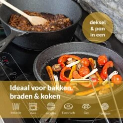 Chefarone Gietijzeren Pan - 2-in-1 Braadpan Inclusief Deksel - Geschikt Voor Alle Warmtebronnen 18 Chefarone Gietijzeren Pan - 2-in-1 Braadpan Inclusief Deksel - Geschikt Voor Alle Warmtebronnen -Pot Bevordering 1199x1200 2