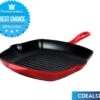 Cdealsz® Grillpan Gietijzer - Inductie - Rood - 28 Cm -Pot Bevordering 1200x1040