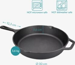 Navaris Gietijzeren Koekenpan - Braadpan Van Gietijzer - Ronde Skillet - Geschikt Voor Alle Warmtebronnen - Ø 30 Cm - Ovenbestendig Tot 260 Graden 24 Navaris Gietijzeren Koekenpan - Braadpan Van Gietijzer - Ronde Skillet - Geschikt Voor Alle Warmtebronnen - Ø 30 Cm - Ovenbestendig Tot 260 Graden -Pot Bevordering 1200x1042 2