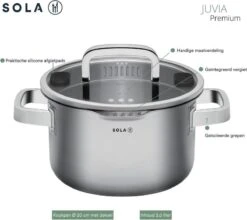 Sola Pannenset Juvia - 4 Delig - Ø 16,16,18,20 Cm - Zilver - RVS - Sandwichbodem 31 Sola Pannenset Juvia - 4 Delig - Ø 16,16,18,20 Cm - Zilver - RVS - Sandwichbodem -Pot Bevordering 1200x1069