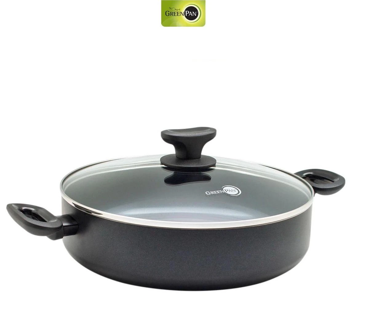 Greenpan Torino Keramische Hapjespan - 28 Cm - Met Glazen Deksel 3 Greenpan Torino Keramische Hapjespan - 28 Cm - Met Glazen Deksel