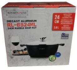 Royalty Line - Marble Soep/braadpan - Met Glazen Deksel Zwart - 24 CM. RL-BS24ML 24 Royalty Line - Marble Soep/braadpan - Met Glazen Deksel Zwart - 24 CM. RL-BS24ML -Pot Bevordering 1200x1086 1