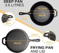 Nuovva 2-in-1 Gietijzeren Steelpan En Braadpan Of Grillplaat Met Dubbel Functie Koekenpan Deksel - 3 Liter - 26cm 11 Nuovva 2-in-1 Gietijzeren Steelpan En Braadpan Of Grillplaat Met Dubbel Functie Koekenpan Deksel - 3 Liter - 26cm -Pot Bevordering 1200x1086