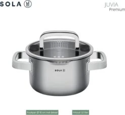 Sola Pannenset Juvia - 4 Delig - Ø 16,16,18,20 Cm - Zilver - RVS - Sandwichbodem 36 Sola Pannenset Juvia - 4 Delig - Ø 16,16,18,20 Cm - Zilver - RVS - Sandwichbodem -Pot Bevordering 1200x1110 2