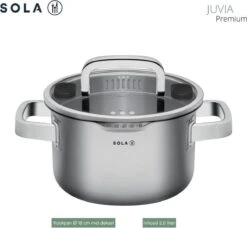 Sola Pannenset Juvia - 4 Delig - Ø 16,16,18,20 Cm - Zilver - RVS - Sandwichbodem 32 Sola Pannenset Juvia - 4 Delig - Ø 16,16,18,20 Cm - Zilver - RVS - Sandwichbodem -Pot Bevordering 1200x1110