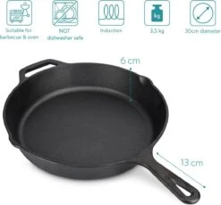 Navaris Gietijzeren Koekenpan - Braadpan Van Gietijzer - Ronde Skillet - Geschikt Voor Alle Warmtebronnen - Ø 30 Cm - Ovenbestendig Tot 260 Graden 22 Navaris Gietijzeren Koekenpan - Braadpan Van Gietijzer - Ronde Skillet - Geschikt Voor Alle Warmtebronnen - Ø 30 Cm - Ovenbestendig Tot 260 Graden -Pot Bevordering 1200x1115