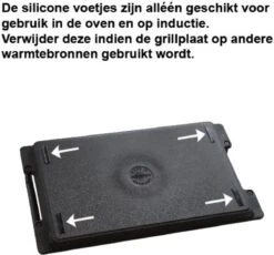 Eurolux Grillplaat Met Grepen - 41 X 24 X 2.5 Cm - Zwart - Aluminium - Geschikt Voor Alle Warmtebronnen -Pot Bevordering 1200x1119