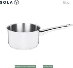 Sola Pannenset Blizz - 4 Delig - Ø Cm - Zilver - RVS - Sandwichbodem 25 Sola Pannenset Blizz - 4 Delig - Ø Cm - Zilver - RVS - Sandwichbodem -Pot Bevordering 1200x1129