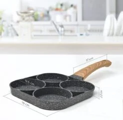 Professionele Koekenpan - Inductie - Voor Eieren / Pannekoeken / Hamburgers - Bakpan - Pan Voor 4 Eieren - Crepe Maker - Pannenkoekenmaker - Braadpan - Anti Aanbaklaag -Pot Bevordering 1200x1170 3