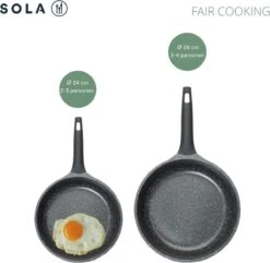 Sola Koekenpan Fair Cooking - Ø 28 Cm - Zwart/wit - Aluminium - Antiaanbaklaag -Pot Bevordering 1200x1171 3