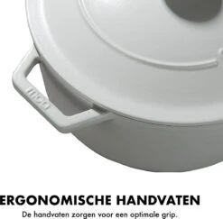 MOA Gietijzeren Braadpan - Inhoud 7,2 Liter - 30CM - Rond - Alle Warmtebronnen - Ook Voor Inductie - Gewicht 7,3 Kg - Wit - C30W -Pot Bevordering 1200x1181 13