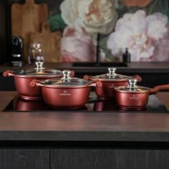 Herenthal Pannenset Inductie - Luxe 10-delige Koekenpan Inductie - Voor Alle Warmtebronnen - Pannen Met Glazen Deksels En Koudgrepen - Burgundy 17 Herenthal Pannenset Inductie - Luxe 10-delige Koekenpan Inductie - Voor Alle Warmtebronnen - Pannen Met Glazen Deksels En Koudgrepen - Burgundy -Pot Bevordering 1200x1200 100