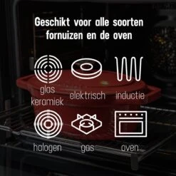 Daumonet Bocuse Rouge Gietijzeren Braadpan - Sudderpan Kersen Rood - Ovaal - Ø 29 Cm - 3 Liter - PFAS & PFOA Vrij - Emaille - Geschikt Voor Alle Warmtebronnen - Elektrisch - Gas - Halogeen - Inductie - Keramisch - Vaatwasserbestendig -Pot Bevordering 1200x1200 1018