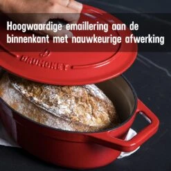 Daumonet Bocuse Rouge Gietijzeren Braadpan - Sudderpan Kersen Rood - Ovaal - Ø 29 Cm - 3 Liter - PFAS & PFOA Vrij - Emaille - Geschikt Voor Alle Warmtebronnen - Elektrisch - Gas - Halogeen - Inductie - Keramisch - Vaatwasserbestendig -Pot Bevordering 1200x1200 1019