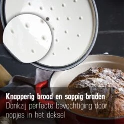 Daumonet Carême Rouge Gietijzeren Braadpan - Sudderpan Kersen Rood - Rond - Ø26 Cm - 4,4 Liter - PFAS & PFOA Vrij - Emaille - Geschikt Voor Alle Warmtebronnen - Elektrisch - Gas - Halogeen - Inductie - Keramisch - Vaatwasserbestendig -Pot Bevordering 1200x1200 1033