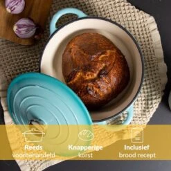 Chefarone Gietijzeren Pan - Braadpan Inclusief Deksel - Geschikt Voor Alle Warmtebronnen - Geëmailleerd Blauw 13 Chefarone Gietijzeren Pan - Braadpan Inclusief Deksel - Geschikt Voor Alle Warmtebronnen - Geëmailleerd Blauw -Pot Bevordering 1200x1200 1066