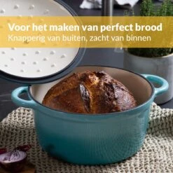 Chefarone Gietijzeren Pan - Braadpan Inclusief Deksel - Geschikt Voor Alle Warmtebronnen - Geëmailleerd Blauw 15 Chefarone Gietijzeren Pan - Braadpan Inclusief Deksel - Geschikt Voor Alle Warmtebronnen - Geëmailleerd Blauw -Pot Bevordering 1200x1200 1068