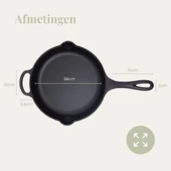 Belluci - Ø26cm - Koekenpan - Skillet + Deksel Geëmailleerde Gietijzeren Pan Voor BBQ En Inductie Incl. Accessoires - Hapjespan - Braadpan -Pot Bevordering 1200x1200 1073