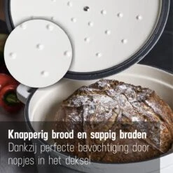 Daumonet Carême Blanc Gietijzeren Braadpan - Sudderpan Wit - Rond - Ø 26 Cm - 4,4 Liter - 100% PFAS & PFOA Vrij - Emaille - Geschikt Voor Alle Warmtebronnen - Elektrisch - Gas - Halogeen - Inductie - Keramisch - Vaatwasserbestendig -Pot Bevordering 1200x1200 1100