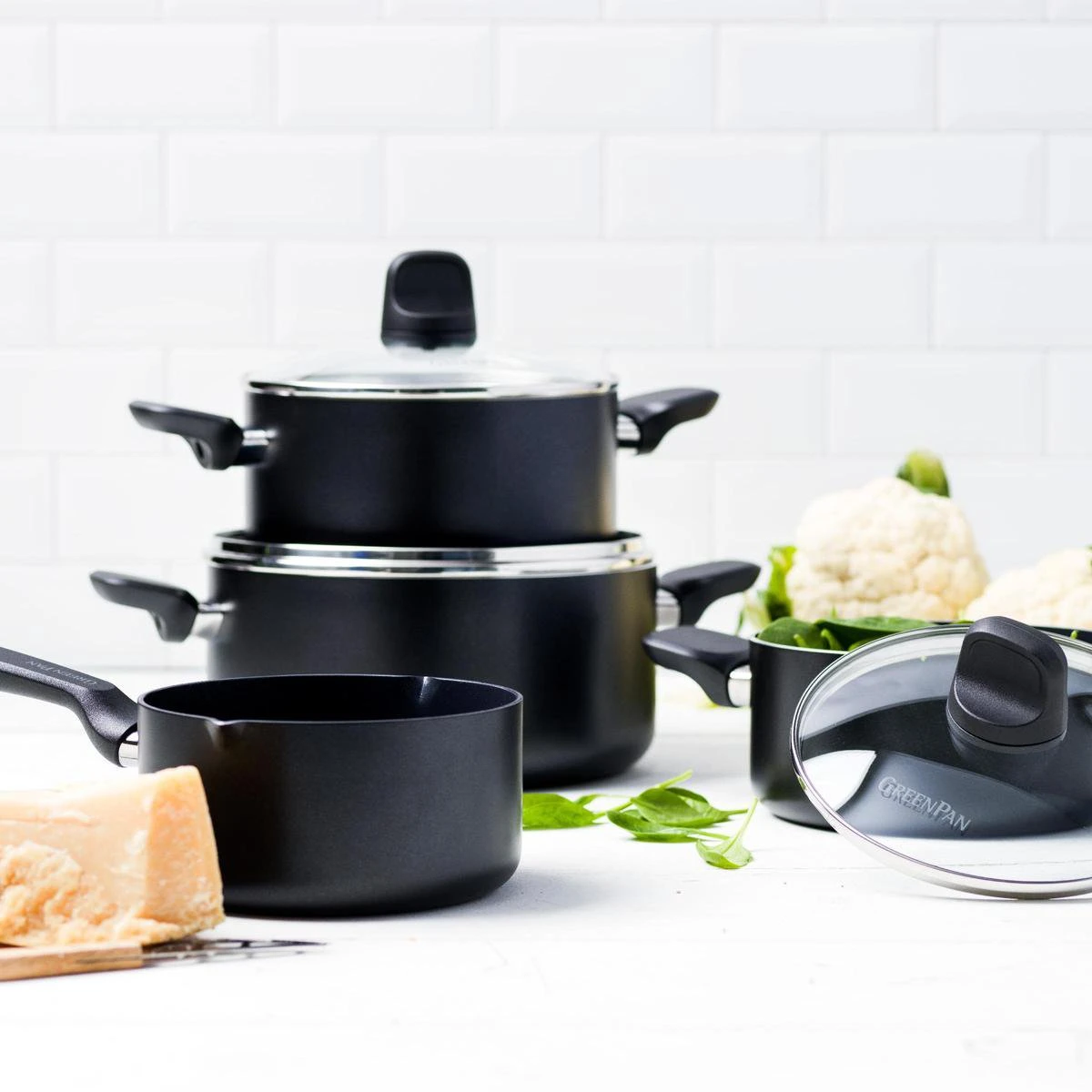 GreenPan Memphis Pannenset - 4-delig - Zwart - Inductie - PFAS-vrij 14 GreenPan Memphis Pannenset - 4-delig - Zwart - Inductie - PFAS-vrij - Afbeelding 12