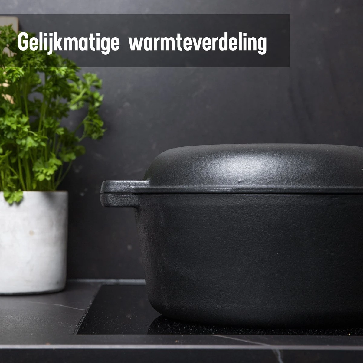 Daumonet Ducasse Gietijzeren Double Use Braadpan - Combi Sudderpan Zwart - 2-in-1 Bak- En Braadpan - PFAS & PFOA Vrij - Rond - Ø 26 Cm - 4,4 Liter - Emaille - Alle Warmtebronnen - Elektrisch - Gas - Halogeen - Inductie - Keramisch 8 Daumonet Ducasse Gietijzeren Double Use Braadpan - Combi Sudderpan Zwart - 2-in-1 Bak- En Braadpan - PFAS & PFOA Vrij - Rond - Ø 26 Cm - 4,4 Liter - Emaille - Alle Warmtebronnen - Elektrisch - Gas - Halogeen - Inductie - Keramisch - Afbeelding 6