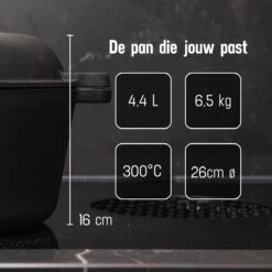 Daumonet Ducasse Gietijzeren Double Use Braadpan - Combi Sudderpan Zwart - 2-in-1 Bak- En Braadpan - PFAS & PFOA Vrij - Rond - Ø 26 Cm - 4,4 Liter - Emaille - Alle Warmtebronnen - Elektrisch - Gas - Halogeen - Inductie - Keramisch 18 Daumonet Ducasse Gietijzeren Double Use Braadpan - Combi Sudderpan Zwart - 2-in-1 Bak- En Braadpan - PFAS & PFOA Vrij - Rond - Ø 26 Cm - 4,4 Liter - Emaille - Alle Warmtebronnen - Elektrisch - Gas - Halogeen - Inductie - Keramisch -Pot Bevordering 1200x1200 1139