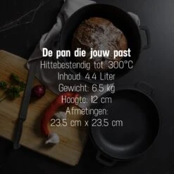 Daumonet Ducasse Gietijzeren Double Use Braadpan - Combi Sudderpan Zwart - 2-in-1 Bak- En Braadpan - PFAS & PFOA Vrij - Rond - Ø 26 Cm - 4,4 Liter - Emaille - Alle Warmtebronnen - Elektrisch - Gas - Halogeen - Inductie - Keramisch 20 Daumonet Ducasse Gietijzeren Double Use Braadpan - Combi Sudderpan Zwart - 2-in-1 Bak- En Braadpan - PFAS & PFOA Vrij - Rond - Ø 26 Cm - 4,4 Liter - Emaille - Alle Warmtebronnen - Elektrisch - Gas - Halogeen - Inductie - Keramisch -Pot Bevordering 1200x1200 1140