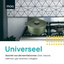 MOA Gietijzeren Braadpan - Inhoud 4,75 Liter - 26CM - Rond - Alle Warmtebronnen - Ook Voor Inductie - Gewicht 5,8 Kg - Olijfgroen - MC26OG -Pot Bevordering 1200x1200 1147