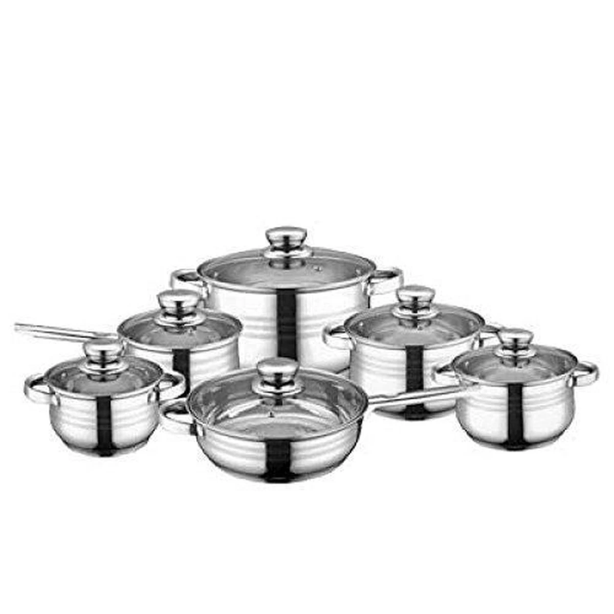 Royalty Line Luxe Pannenset - 12 Delig - RVS 4 Royalty Line Luxe Pannenset - 12 Delig - RVS - Afbeelding 2