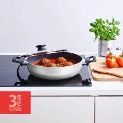 BRABANTIA INDU+ Hapjespan - Keramische Antiaanbaklaag - Met Deksel - Ø 28 Cm - Inductie - Pfas Vrij -Pot Bevordering 1200x1200 1208