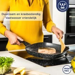 Westinghouse Grillpan - Ø 28 Cm - Zwart Marmer - Geschikt Voor Alle Warmtebronnen Inclusief Inductie - Steakpan Met Antiaanbaklaag- Aluminium -Pot Bevordering 1200x1200 1301