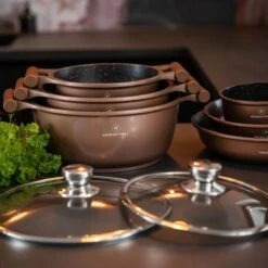 Herenthal Inductie Pannenset- Luxe 10-delige Koekenpannenset - Voor Alle Warmtebronnen - Met Glazen Deksels - Koper -Pot Bevordering 1200x1200 18