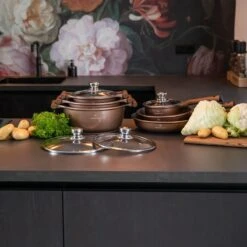 Herenthal Inductie Pannenset- Luxe 10-delige Koekenpannenset - Voor Alle Warmtebronnen - Met Glazen Deksels - Koper -Pot Bevordering 1200x1200 21