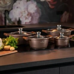Herenthal Inductie Pannenset- Luxe 10-delige Koekenpannenset - Voor Alle Warmtebronnen - Met Glazen Deksels - Koper -Pot Bevordering 1200x1200 22