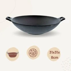 Orange85 Gietijzeren Wokpan - Alle Warmtebronnen - Inductie - Wok - Zwart - 31cm - Gietijzer - Wokpannen 13 Orange85 Gietijzeren Wokpan - Alle Warmtebronnen - Inductie - Wok - Zwart - 31cm - Gietijzer - Wokpannen -Pot Bevordering 1200x1200 263