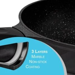 Marble Coating Wokpan Inductie - Met Glazen Deksel - Zwart - 30 Cm 12 Marble Coating Wokpan Inductie - Met Glazen Deksel - Zwart - 30 Cm -Pot Bevordering 1200x1200 299