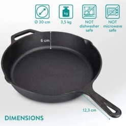 Navaris Gietijzeren Koekenpan - Braadpan Van Gietijzer - Ronde Skillet - Geschikt Voor Alle Warmtebronnen - Ø 30 Cm - Ovenbestendig Tot 260 Graden 30 Navaris Gietijzeren Koekenpan - Braadpan Van Gietijzer - Ronde Skillet - Geschikt Voor Alle Warmtebronnen - Ø 30 Cm - Ovenbestendig Tot 260 Graden -Pot Bevordering 1200x1200 339