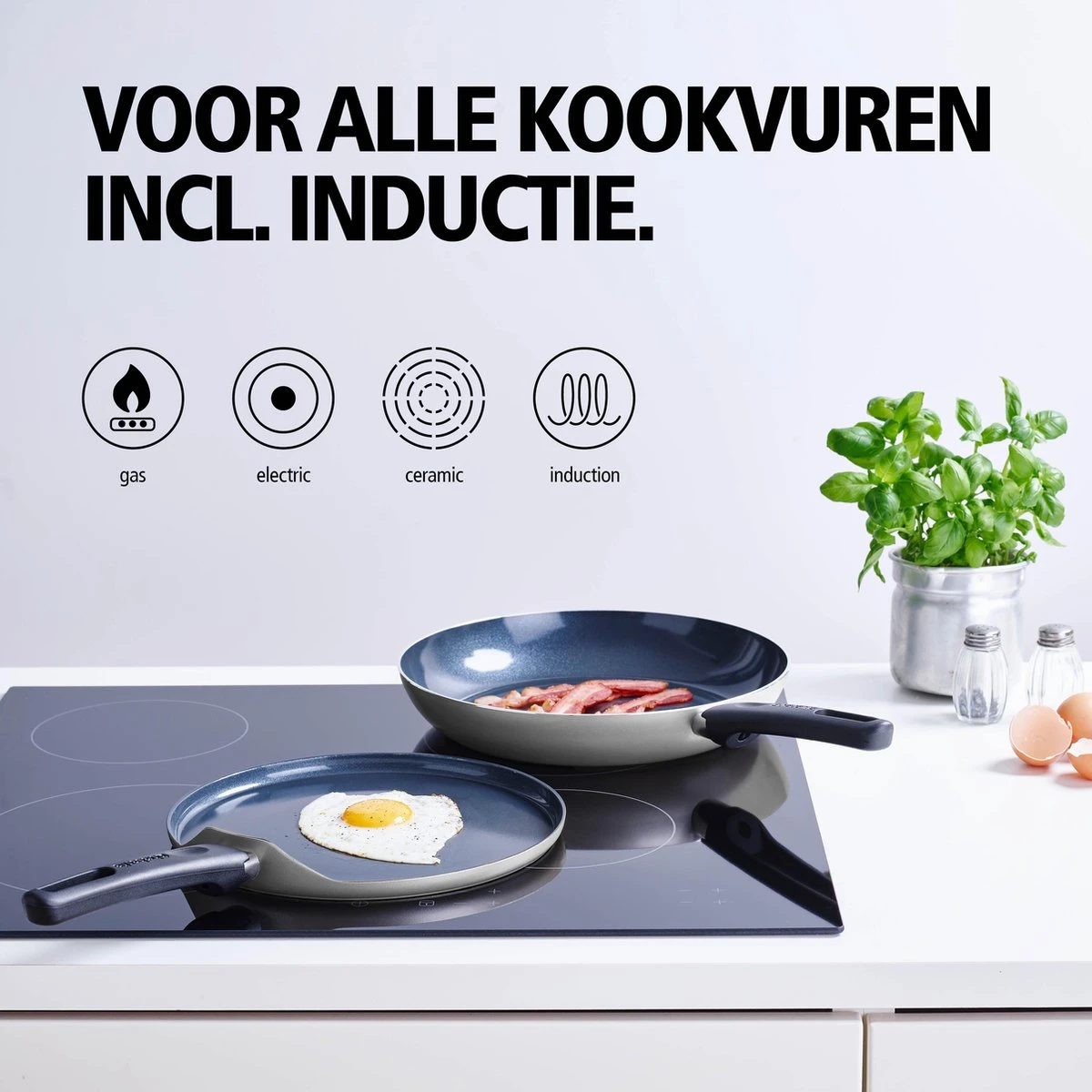 BRABANTIA INDU+ Pannenkoekenpan - Keramische Antiaanbaklaag - Ø 24 Cm - Inductie - Pfas Vrij 7 BRABANTIA INDU+ Pannenkoekenpan - Keramische Antiaanbaklaag - Ø 24 Cm - Inductie - Pfas Vrij - Afbeelding 5