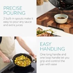 Navaris Gietijzeren Koekenpan - Braadpan Van Gietijzer - Ronde Skillet - Geschikt Voor Alle Warmtebronnen - Ø 25 Cm - Ovenbestendig Tot 260?graden -Pot Bevordering 1200x1200 531