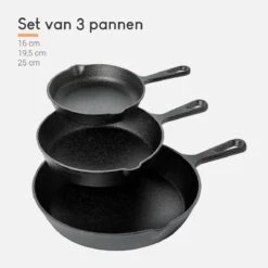 Ocina Gietijzeren Pan – Set Van 3 Stuks – ø25cm, ø19.5cm En ø16cm - Skillet - Koekenpan – Hapjespan – Koekenpan Inductie – Koekenpannenset - Gietijzeren Pan Bbq - Gietijzer - Incl. Receptenboek 12 Ocina Gietijzeren Pan – Set Van 3 Stuks – ø25cm, ø19.5cm En ø16cm - Skillet - Koekenpan – Hapjespan – Koekenpan Inductie – Koekenpannenset - Gietijzeren Pan Bbq - Gietijzer - Incl. Receptenboek -Pot Bevordering 1200x1200 746