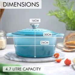 Nuovva Gietijzeren Braadpan Antiaanbaklaag Met Deksel - Sudderpan Blauw - Rond - Ø24 Cm - 4,7 Liter - 100% PFAS & PFOA Vrij - Geschikt Voor Alle Warmtebronnen - Elektrisch - Gas - Halogeen - Inductie – Keramisch 11 Nuovva Gietijzeren Braadpan Antiaanbaklaag Met Deksel - Sudderpan Blauw - Rond - Ø24 Cm - 4,7 Liter - 100% PFAS & PFOA Vrij - Geschikt Voor Alle Warmtebronnen - Elektrisch - Gas - Halogeen - Inductie – Keramisch -Pot Bevordering 1200x1200 969