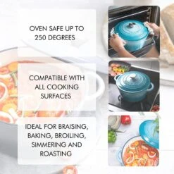 Nuovva Gietijzeren Braadpan Antiaanbaklaag Met Deksel - Sudderpan Blauw - Rond - Ø24 Cm - 4,7 Liter - 100% PFAS & PFOA Vrij - Geschikt Voor Alle Warmtebronnen - Elektrisch - Gas - Halogeen - Inductie – Keramisch 13 Nuovva Gietijzeren Braadpan Antiaanbaklaag Met Deksel - Sudderpan Blauw - Rond - Ø24 Cm - 4,7 Liter - 100% PFAS & PFOA Vrij - Geschikt Voor Alle Warmtebronnen - Elektrisch - Gas - Halogeen - Inductie – Keramisch -Pot Bevordering 1200x1200 970