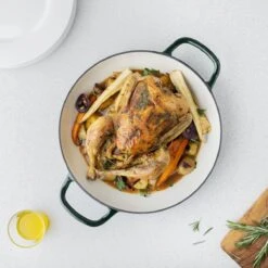 Navaris Gietijzeren Stoofpan Met Deksel- 3,5 Liter Gietijzeren Ovenschaal Van Email - Geschikt Voor Alle Warmtebronnen - Groen -Pot Bevordering 1200x1200 997